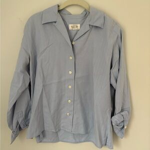 Talbots Blue Herringbone Shirt